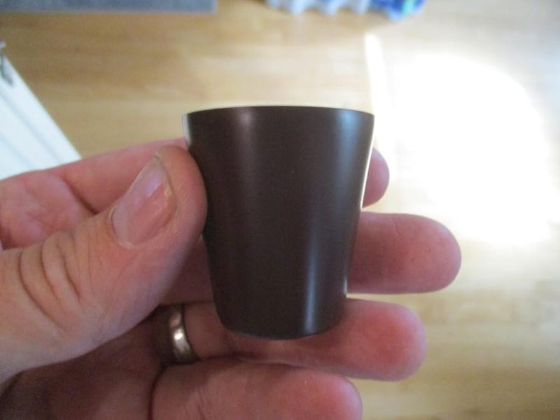 Customer photo: one shot cup in hand