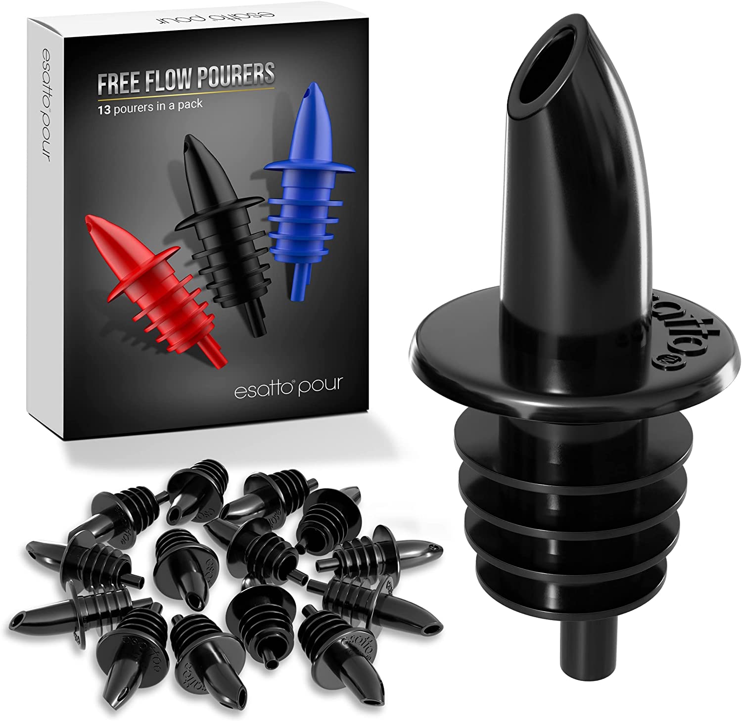 Esatto 13 Pieces Plastic Bottle Pourer or Liquor Spout Pourer
