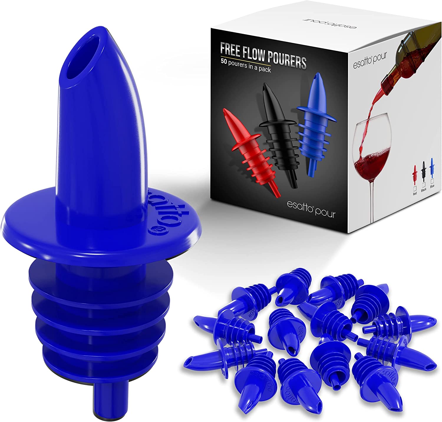 Esatto 50 Pieces Plastic Bottle Pourer or Liquor Spout Pourer