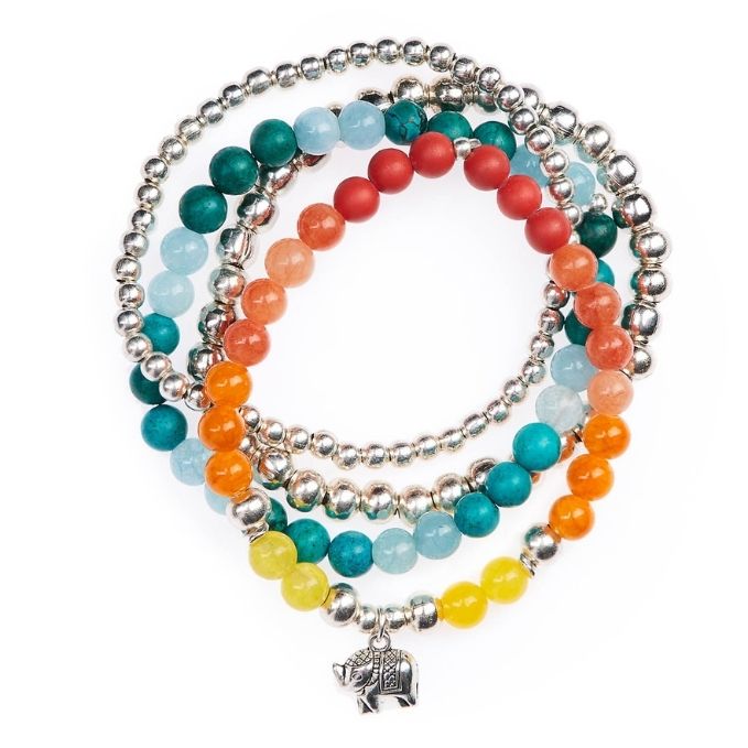 Featured image for “Charm Bracelets for Women – Elephant Charm Protection Gemstone”