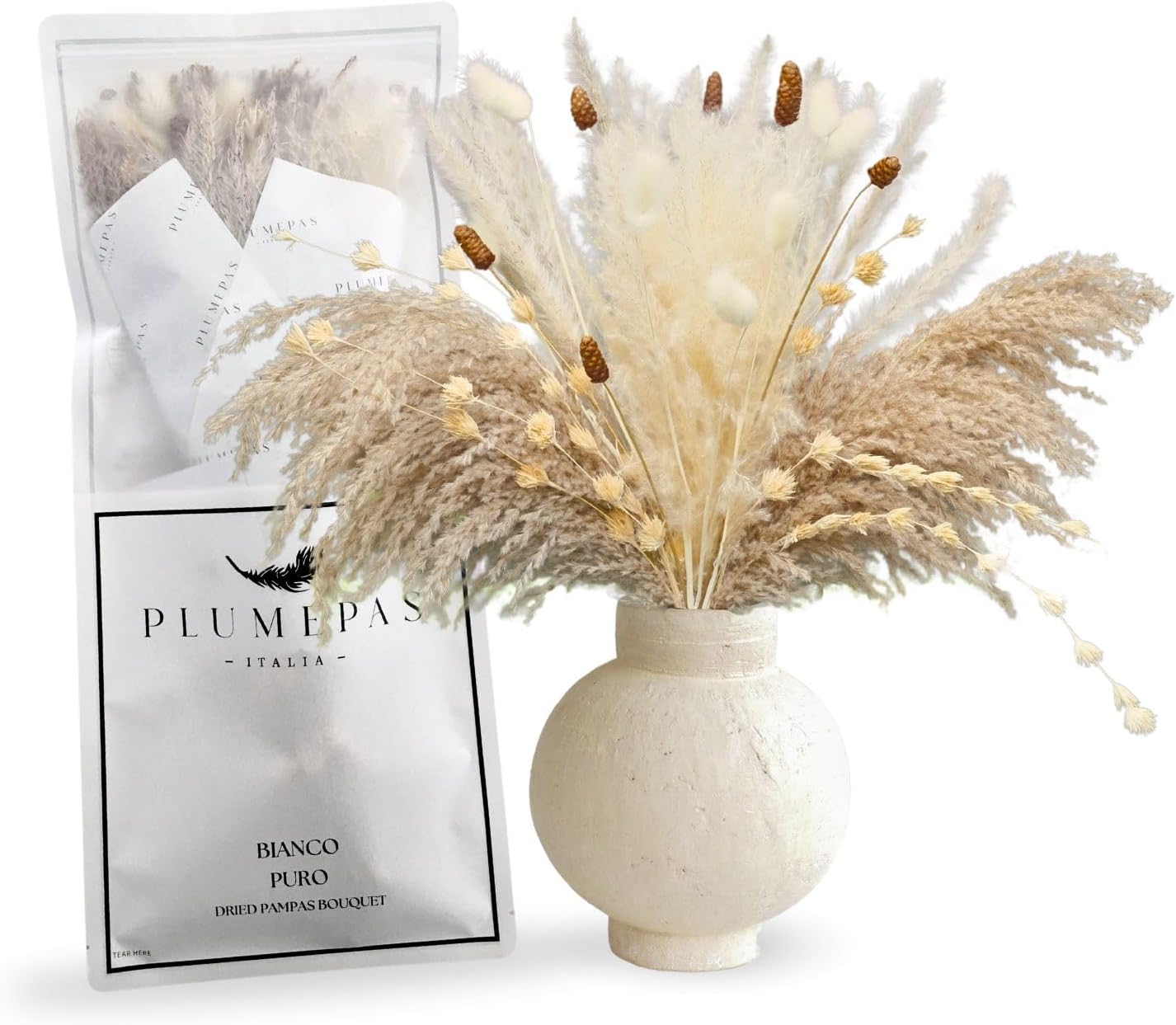 Featured image for “Plumepas Bouquet – Dried Pampas Grass Decor 52 PCS”