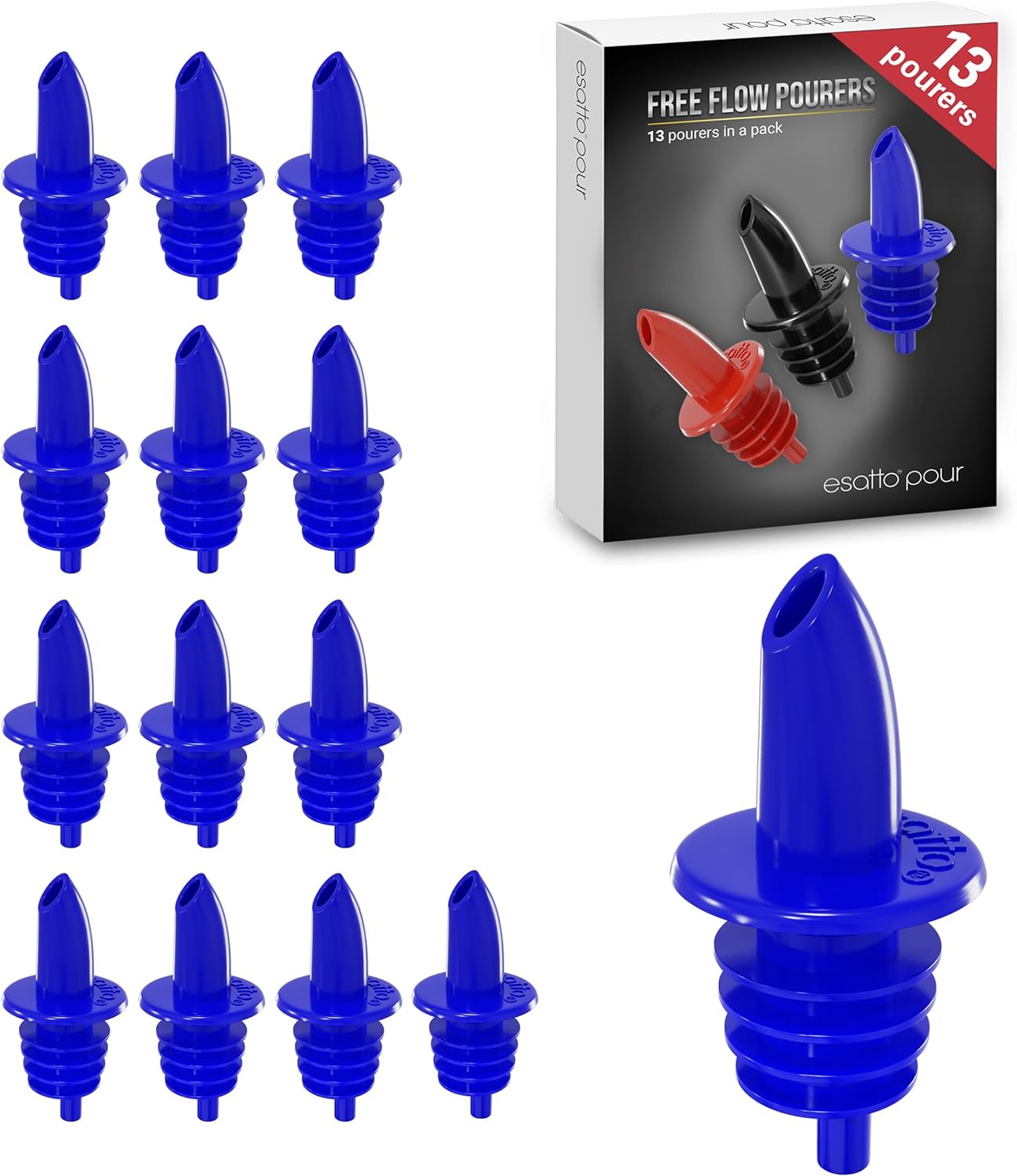 Featured image for “Esatto 13 Pieces Plastic Bottle Pourer or Liquor Spout Pourer – Blue”