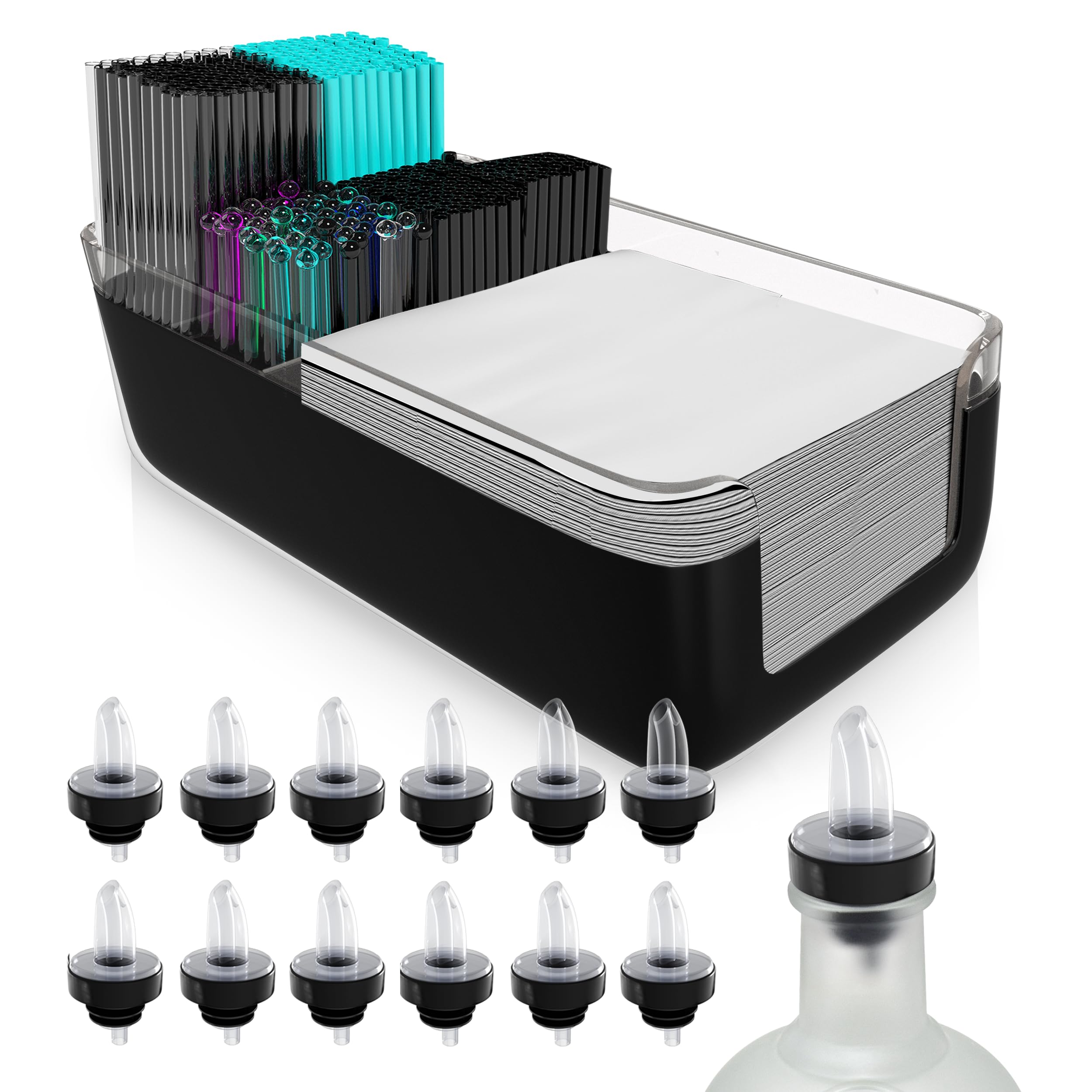 Featured image for “Premium Bar Caddy, 12 Pourers & 12 Pourer Covers”