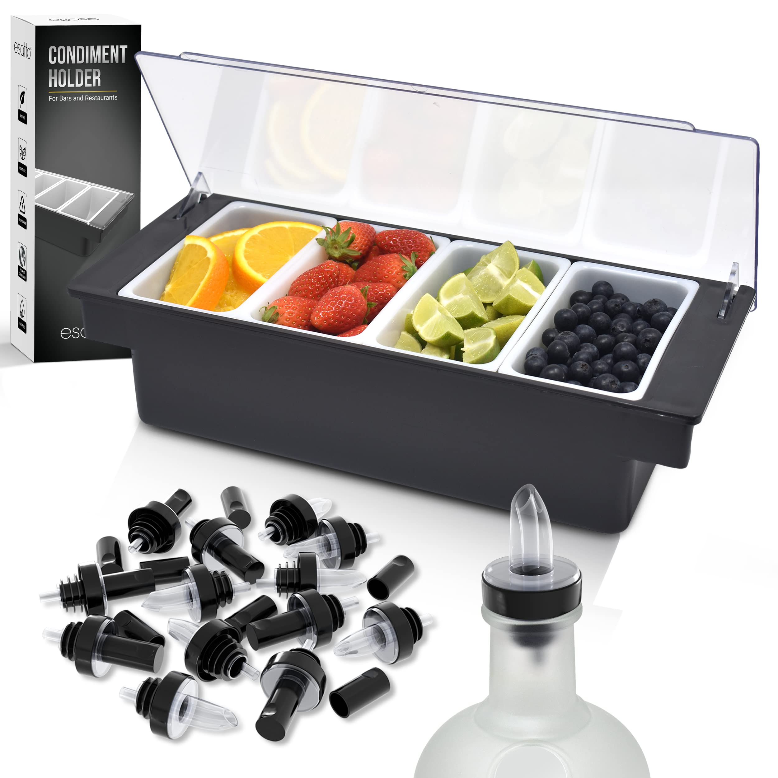 Featured image for βSmall Condiment Holder, 12 Pourers & 12 Pourer Coversβ